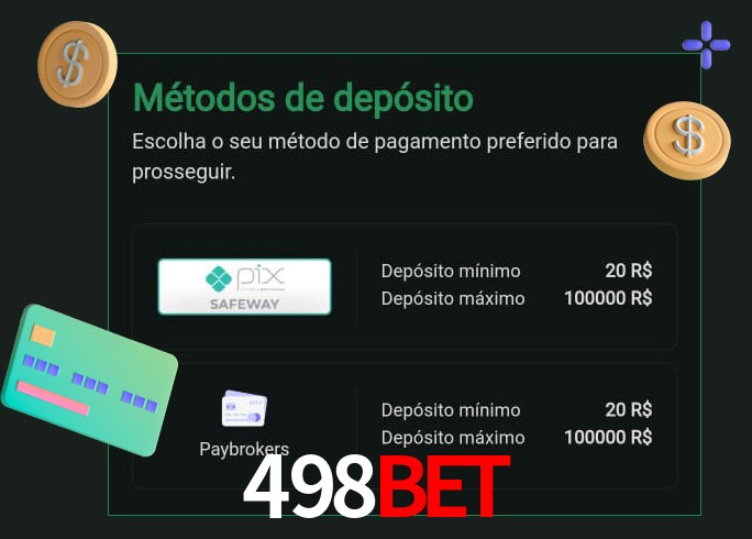 O cassino 498bet oferece uma grande variedade de métodos de pagamento